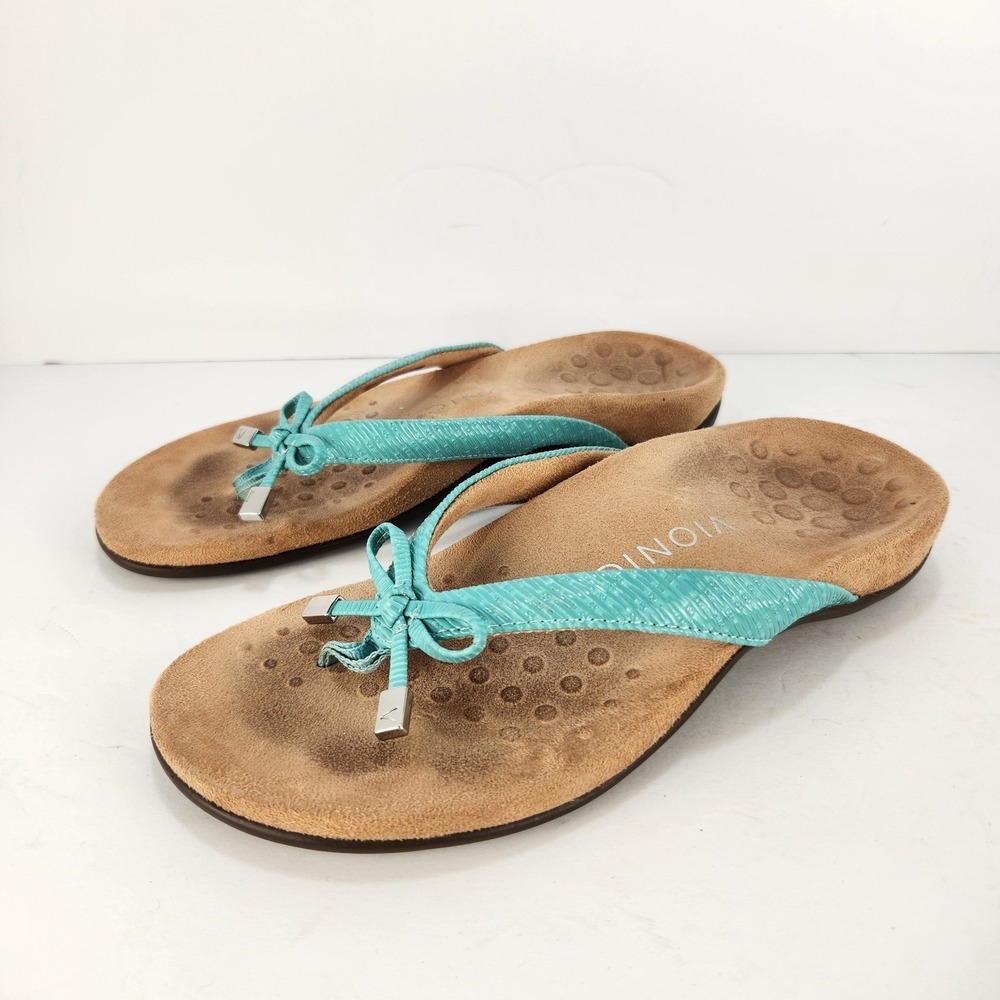 Vionic Women's Casual Comfy Cushioned Thong Sandals Turquoise Size 5